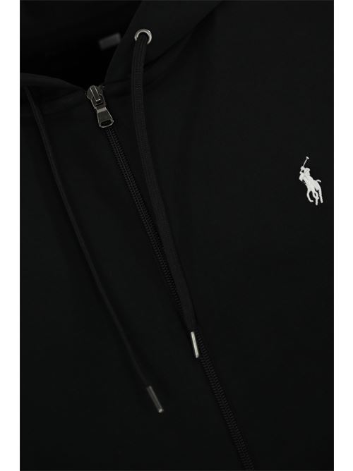 Felpa con zip con logo in cotone black POLO RALPH LAUREN | 710 888282001